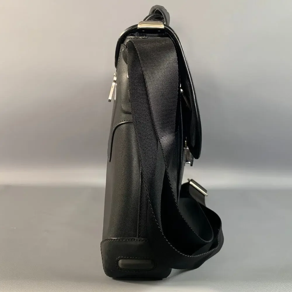 TUMI Black Mixed Fabrics Leather Briefcase